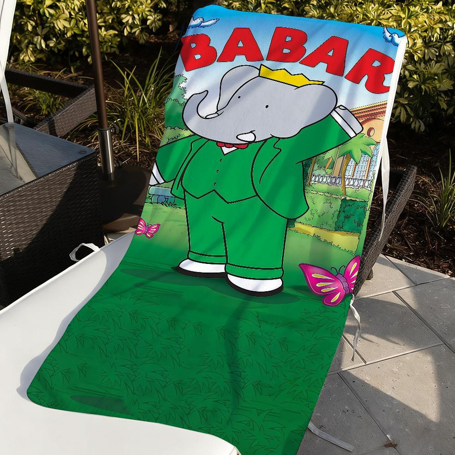 Creative Man Sanddichtes Strandtuch mit Babar Elefant Motiv, schnelltrocknend und leicht, Breite: 30 cm, Höhe: 60 cm - Bild 3