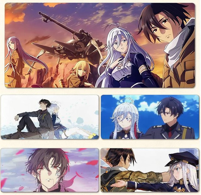Bilibili Anime 86 Eighty Six Gaming-Mauspad in Multicolour, rutschfeste Schreibtischunterlage mit genähtem Rand für Computer und Tastatur - Bild 1