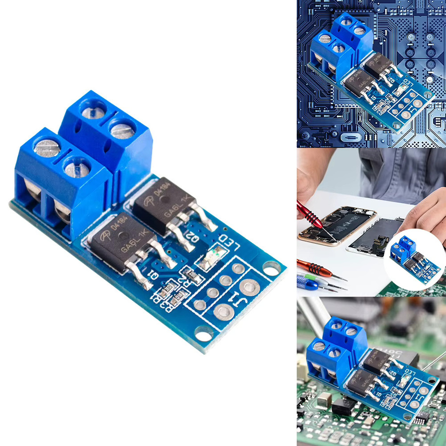 MOSFET Trigger Switch Drive Modul PWM Regler 15A 400W DC 5V-36V Elektronische Steuerplatine in Blau für Arduino - Bild 2