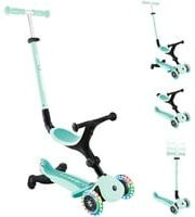 Globber Go-Up Active Lights 360 3-in-1 Aufsitzrad, Laufrad und Scooter mit Leuchtrollen, höhenverstellbar, Mint/Grün