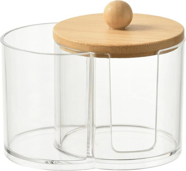 Wattestäbchenhalter, rund, beige - Bild 1