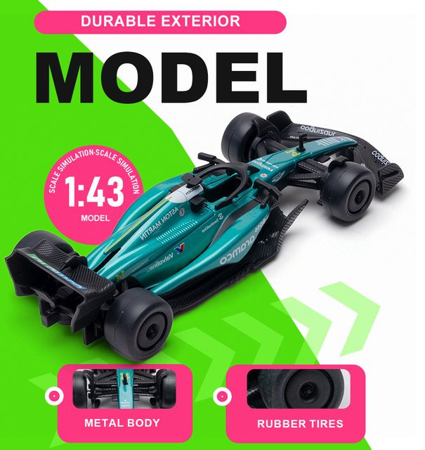 RMZ city F1 Valkyrie Sportwagen, Miniatur-Spielzeugmodell, 1:43, Metall, Grün - Bild 1