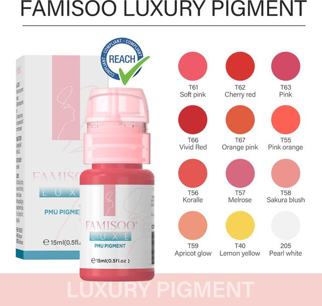 FAMISOO Luxe PMU Pigment Lippen-Tattoo-Tinte, 15 ml, Unisex - Bild 1