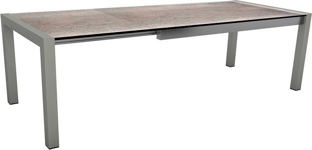 Stern Ausziehtisch Silverstar 2.0 aus Aluminium in Graphit mit Tischplatte in Dekor Smoky, B/T/H: 214 x 100 x 75 cm (ausziehbar auf 294 cm) - Bild 1