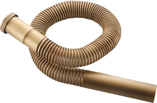 Flexibler Messingsiphon von LEENKEA in Gold für Waschbecken und Spülbecken - Bild 1