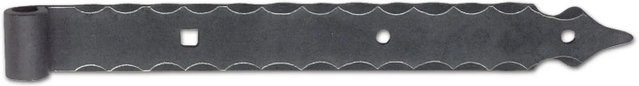 Schösswender Langband aus Schmiedeeisen verzinkt und geschwärzt mit 15 mm Kröpfung und einer Länge von 615 mm - Bild 1