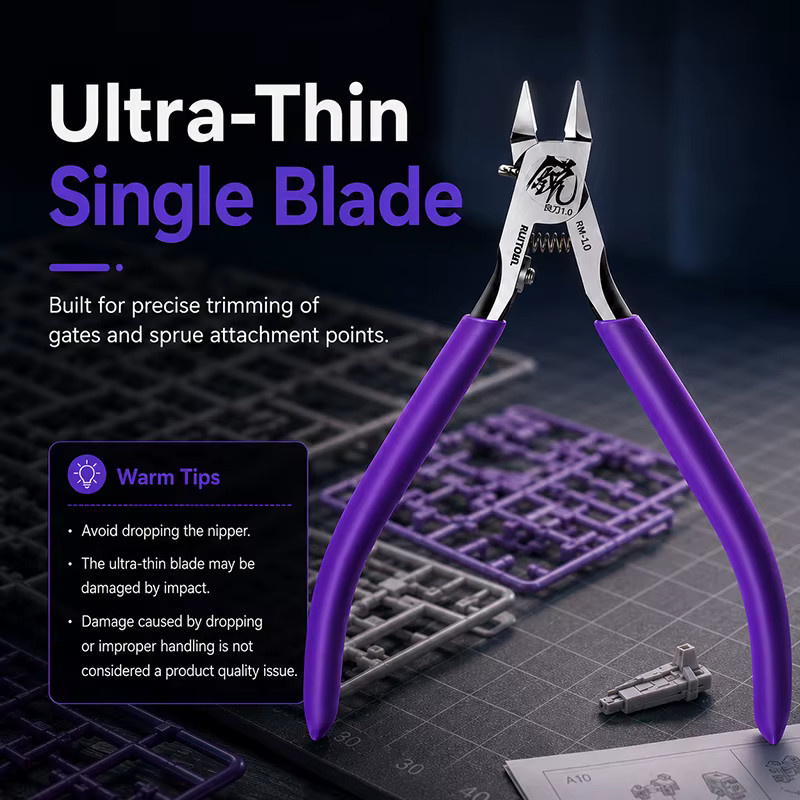 RUITOOL Modellzange aus Chrom-Vanadium in Lila mit ultra dünner Single Blade für Kunststoffmodelle - Bild 4
