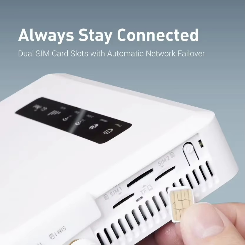 GL.iNet GL-X3000 Spitz AX 5G AX3000 Gateway-Router mit Wi-Fi 6, Dual-SIM, Multi-WAN und abnehmbaren Antennen in Weiß - Bild 3