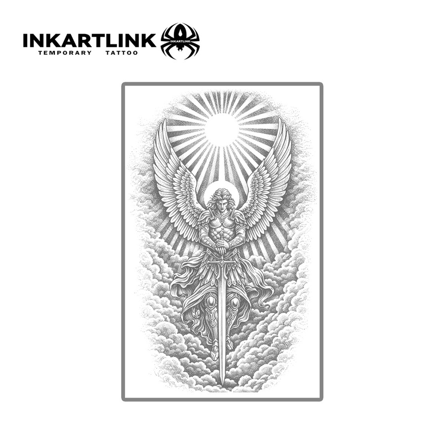 INKARTLINK Erzengel Michael Saft-Tattoo-Patch, wasserfest - Bild 3