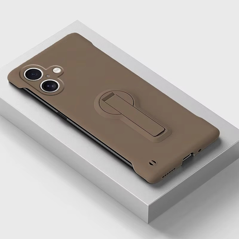 Stoßfeste Rahmenlose iPhone Schutzhülle aus hartem PC von LYYDFUMAN in Gelb mit Standfunktion für iPhone 17 Air 16 16E 15 14Plus 13 12 Mini 11 Pro Max XR X XS MAX - Bild 2