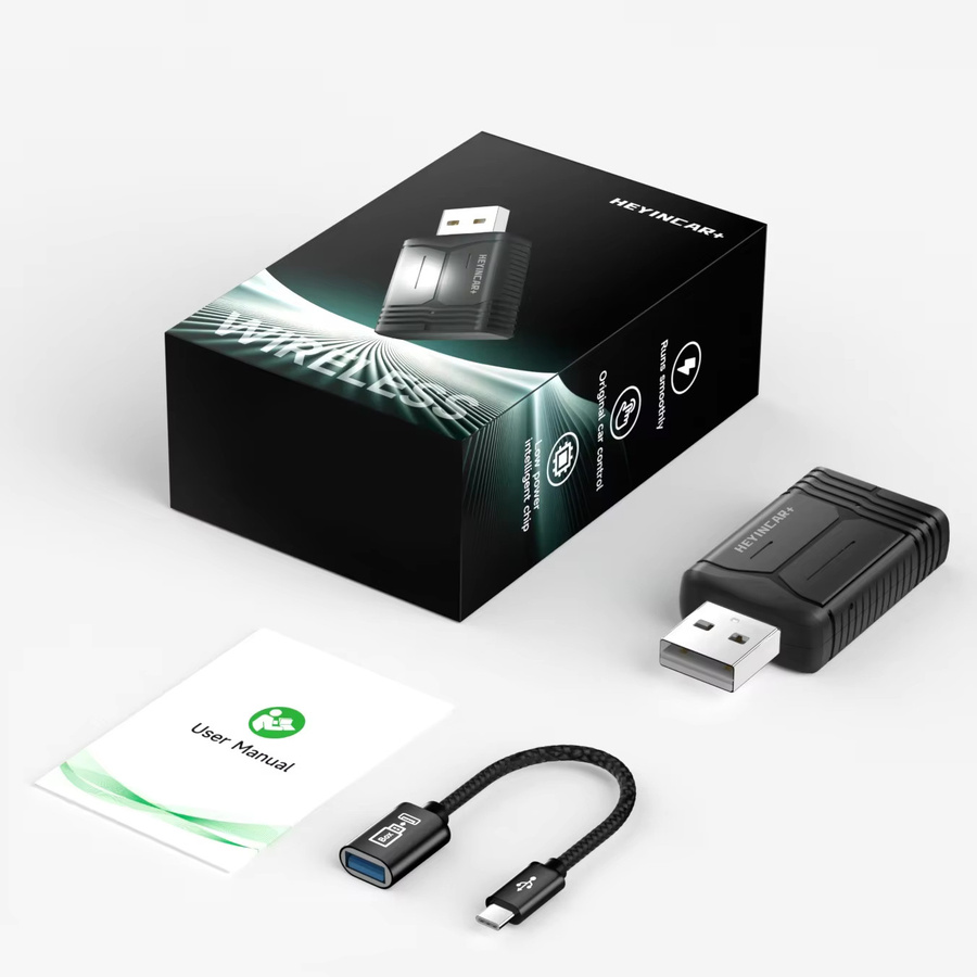 HEYINCAR Mini Car AI Box 2in1 Wireless CarPlay und Android Auto Adapter mit 5GHz WiFi in Schwarz - Bild 7