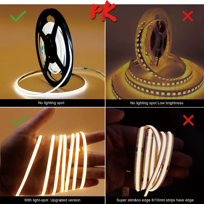 Cemeons RGB LED COB-Streifen mit 13 Farben, 480 LEDs/m, flexible Lichtleiste für Schlafzimmer-Dekorbeleuchtung, Breite: 4 mm - Bild 4