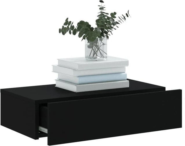 vidaXL TV-Schrank mit LED-Leuchten in Schwarz, B/T/H: 60 x 35 x 15,5 cm - Bild 1