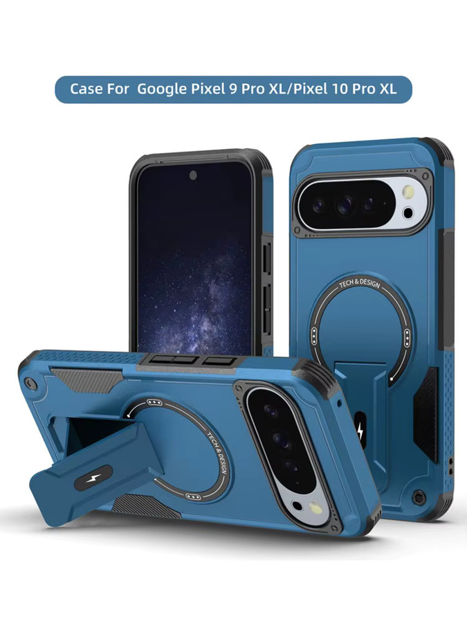 MagSafe kompatible unsichtbare Handyhülle für Google Pixel 9, 9 Pro, 9 Pro XL, 10 Pro und 10 Pro XL mit kabellosem Laden und Anti-Fall-Schutz in Grau oder Blau - Bild 6