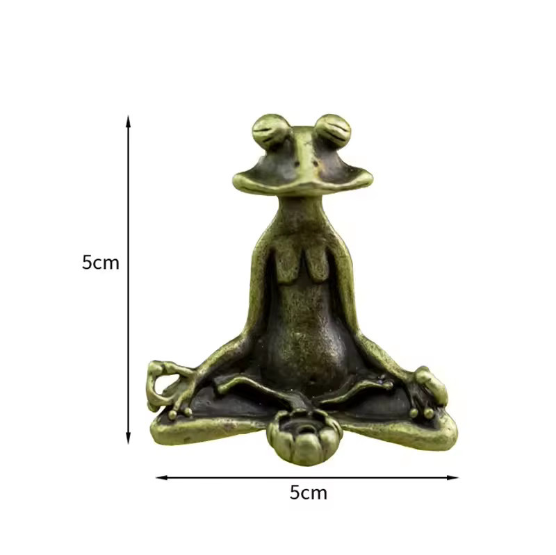 YXYMCF Räucherstäbchenhalter Frosch in Antik-Bronze und Messing als Vintage Rückfluss-Räuchergefäß für Meditation und Home Decor - Bild 4