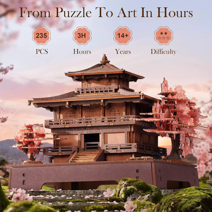 Rolife Sakura-Pavillon, 3D Holzpuzzle, Modellbausatz - Bild 2