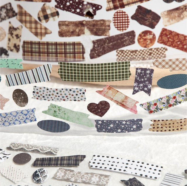 Journal GO Etikettenband Vintage-Text-Aufkleber für Scrapbooking und DIY-Collagen, Mehrfarbig, B: 7,5 cm, L: 200 cm - Bild 1