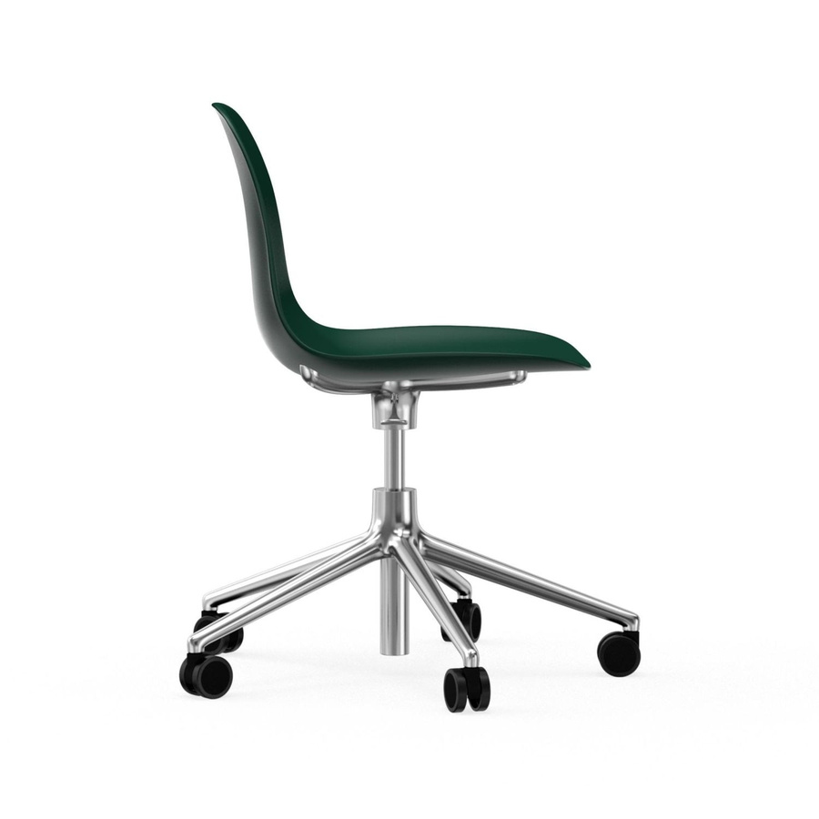 Normann Copenhagen Form Drehstuhl mit Rollen in Grün aus Aluminium und Polypropylen - Bild 2