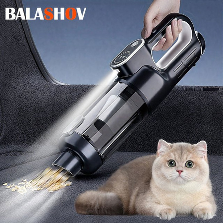 BALASHOV Kabelloser Handstaubsauger mit LED-Display und 18000Pa Saugkraft in Schwarz für Auto und Zuhause