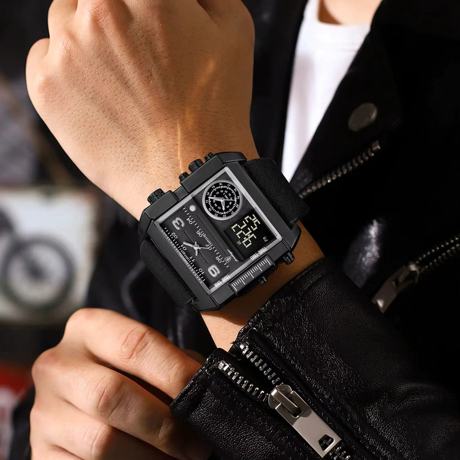 POEDAGAR Digitaluhr, Quarz, Kunststoff, Schwarz, Herren - Bild 6
