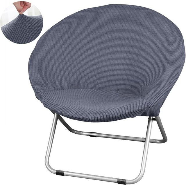 YZFZP Stretch-Universal-Sitzbezug aus Jacquard-Stoff für runde Untertassen-Stühle, waschbar, Rosa und Grau - Bild 1