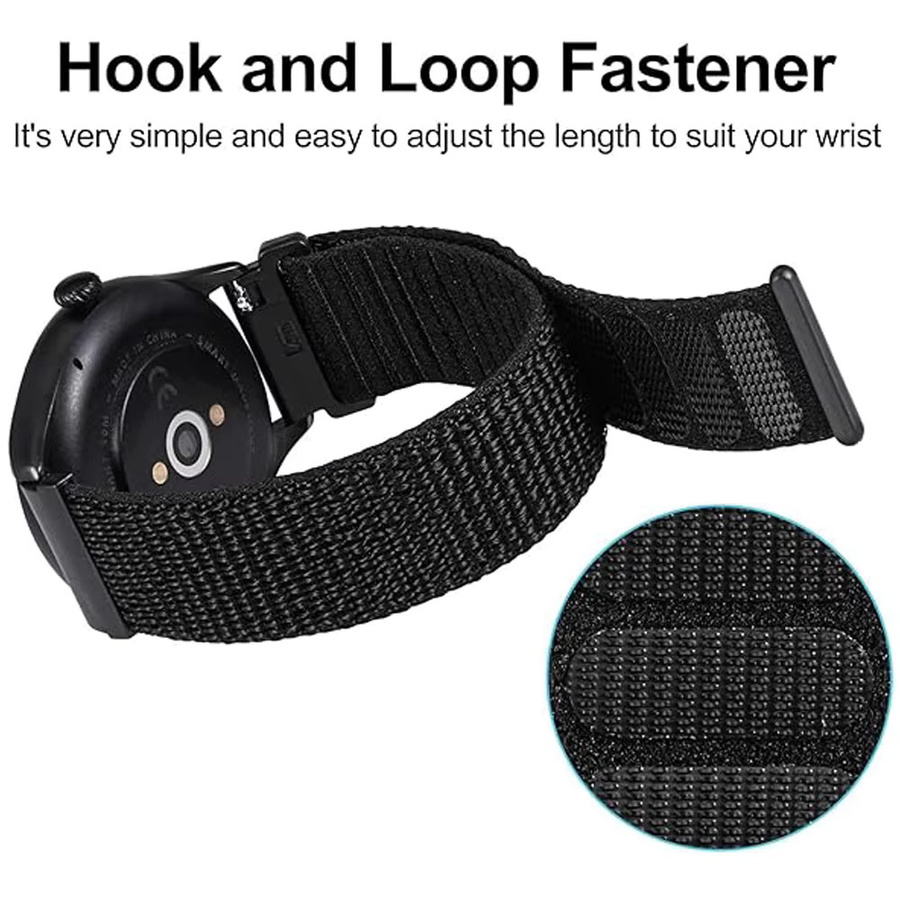Xiaomi Uhrenarmband Nylon, Schwarz, Unisex, 22mm - Bild 3