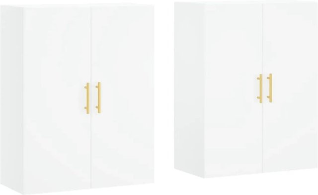 vidaXL Wandschränke 2er-Set Weiß, B/T/H: 69,5 x 34 x 90 cm - Bild 1