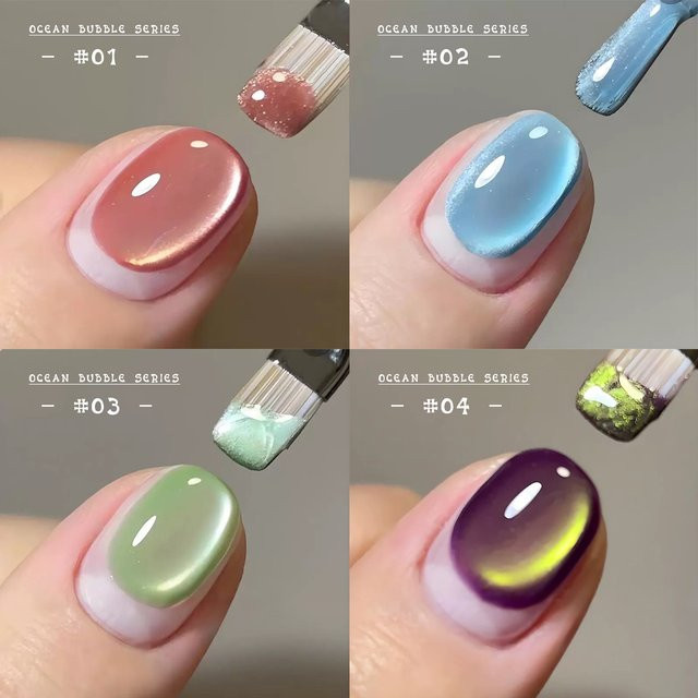 MIANEL Ocean Bubble Glasperlen Katzenauge Gel Nagellack, 12 ml, schimmernd - Bild 1