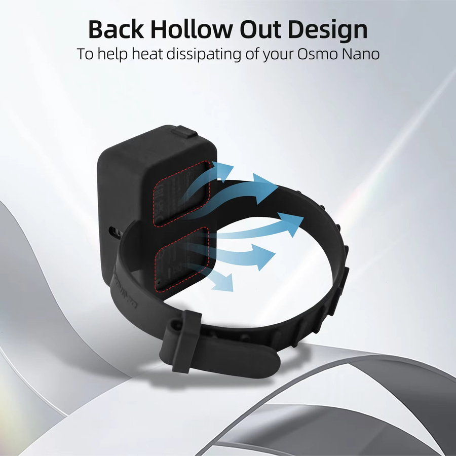 DJI Osmo Nano Silikonarmband in Schwarz als staubdichter Schutz-Handriemen und Halterung für die Bildübertragung - Bild 5