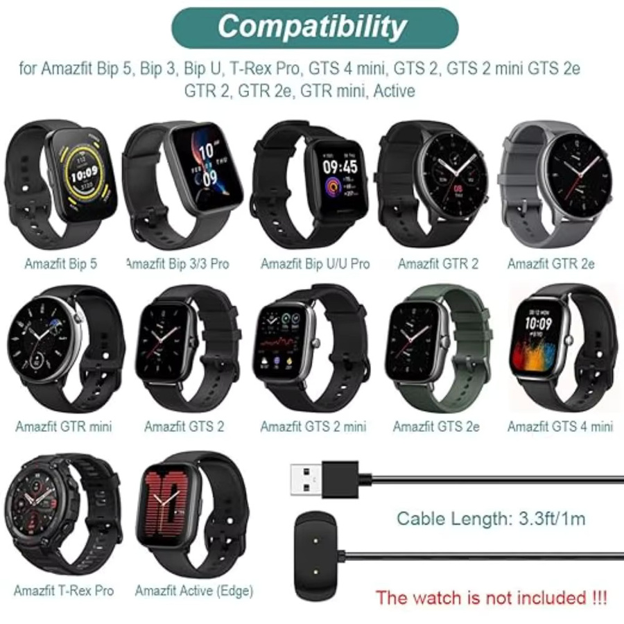 Amazfit USB Smartwatch Ladegerät Ersatz Lade Dock in Schwarz für GTS 2, GTS 2e, GTR 2 und GTR 2e - Bild 4