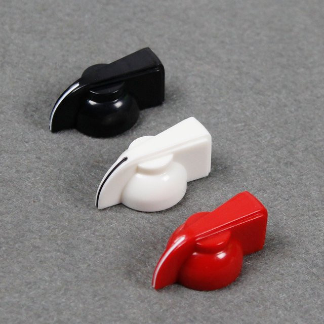 FLEOR 6er Set Big Chicken Head Gitarreneffektpedal Knöpfe für Verstärker in Rot, Schwarz oder Weiß - Bild 1