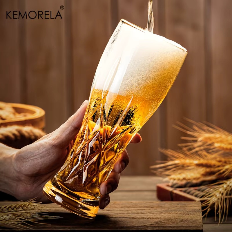 KEMORELA Glas-Bierkrug transparent, 400 ml Trinkglas für Bier, Wodka und Spirituosen - Bild 3