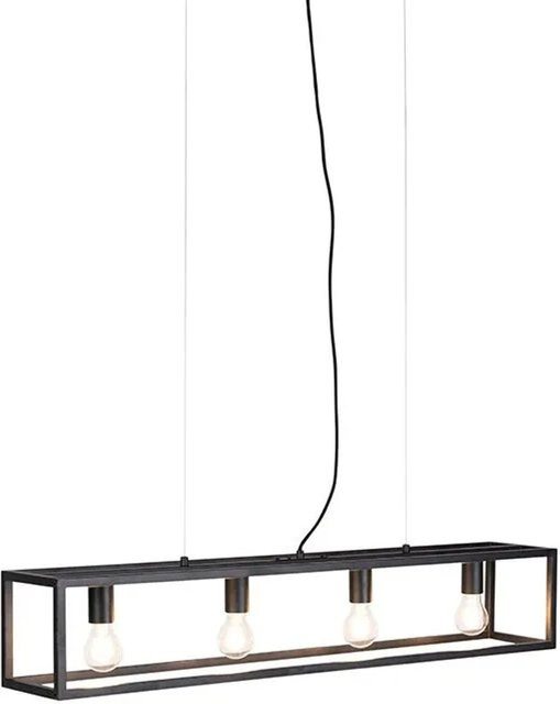 QAZQA Industrie Hängelampe Cage 4, 4-flammig, Schwarz, dimmbar, E27 - Bild 1