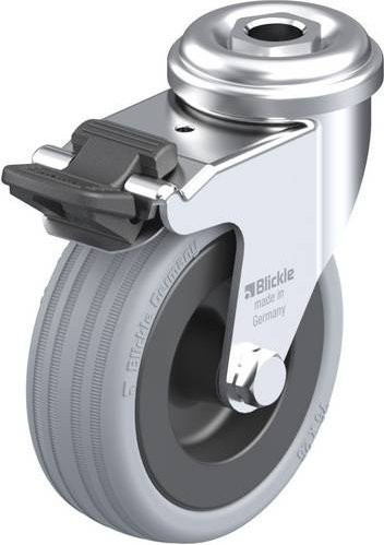 Blickle LRA-VPA 75G-FI Lenkrolle mit Feststeller, Rad-Durchmesser: 75 mm, Tragfähigkeit: 60 kg, grau/schwarz - Bild 1
