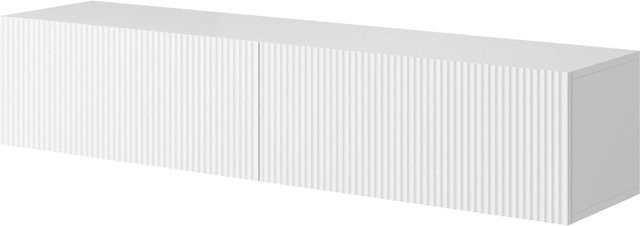 Selsey TV-Hängeboard Veldio mit Lamellenfront in Weiß, Breite: 140 cm - Bild 1