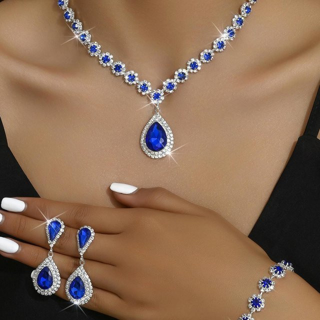 Rui Di Schmuck-Set, Smaragd, Saphir, Silber, Damen - Bild 1