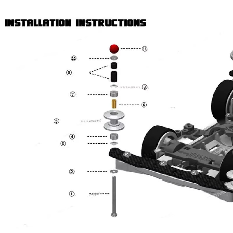 Tamiya Doppel-Führungsrolle, 2-teiliges Set, 12–13 mm, Aluminium-Ersatzteile - Bild 1