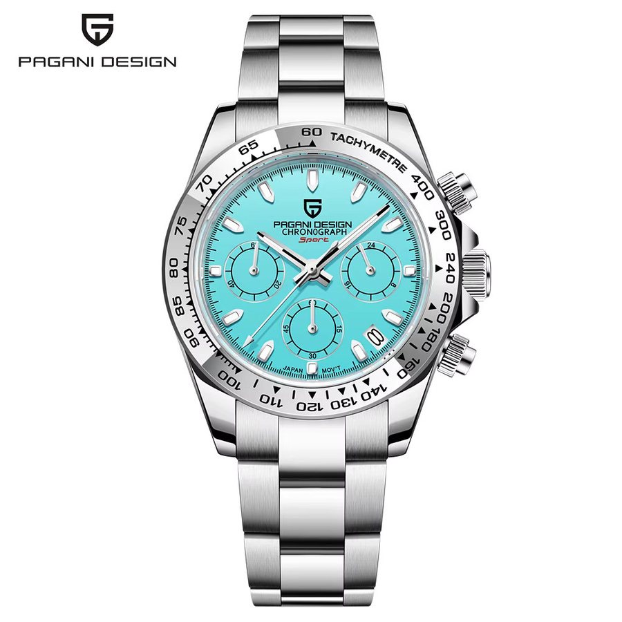 PAGANI DESIGN Chronograph, Quarz, Edelstahl, Blau, Herren - Bild 6