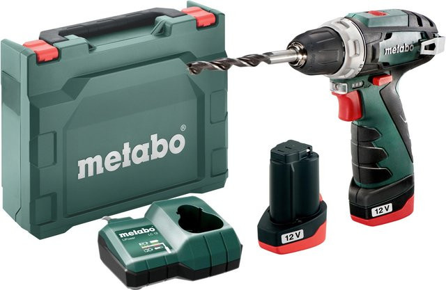 Metabo Akku-Bohrschrauber PowerMaxx BS Basic 12V mit 2x 2Ah Akkus und Kunststoffkoffer in Grün - Bild 2