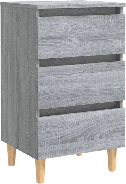 vidaXL Nachttisch in Grau Sonoma mit Massivholz-Beinen aus Eukalyptus, B/T/H: 40 x 35 x 69 cm - Bild 1