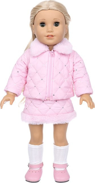 dearbei Puppenkleidung, rosa Jacke + kurzer Rock, Set, Textil - Bild 1