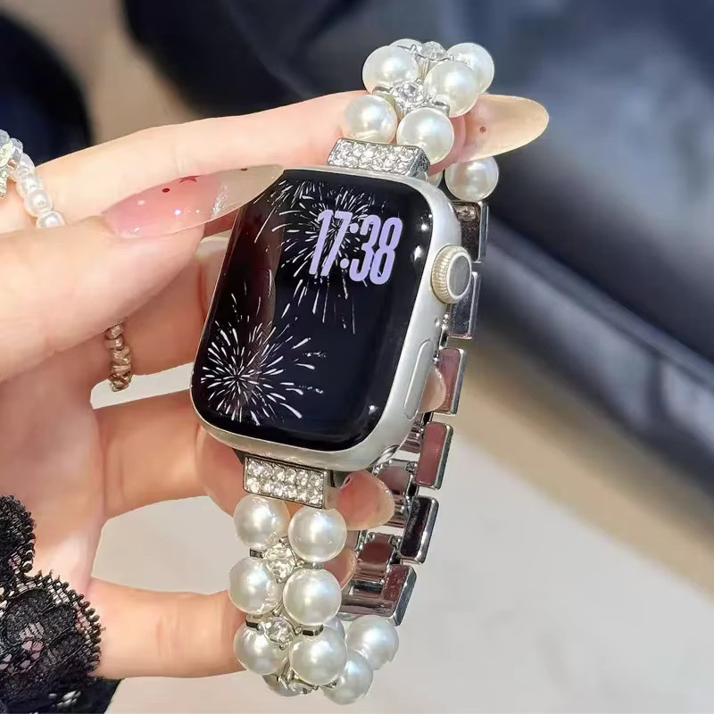 FancyWrist Armband für Apple Watch, Perle, Diamant, Silber, Damen - Bild 3