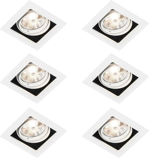 QAZQA Artemis 70 Set mit 6 dimmbaren Einbaupunkten in Weiß, GU10, modern und einstellbar - Bild 1