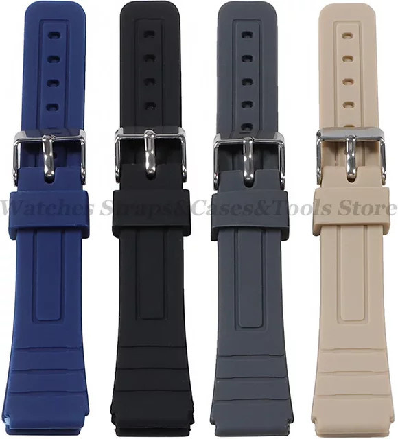 Casio Uhrenarmband Silikon, 18 mm, Schwarz, Herren - Bild 1