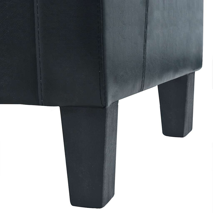 vidaXL 3-Sitzer-Sofa aus Kunstleder in Schwarz mit Holzrahmen - Bild 3