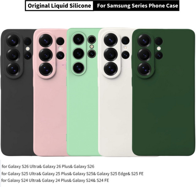 Stoßfeste Flüssigsilikon-Handyhülle für Samsung Galaxy S26 Ultra S25 Edge S24 S23 FE S22 Plus in Blau - Bild 1