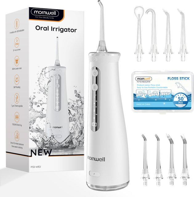 Mornwell Water Dental Flosser Munddusche, 270 ml, Unisex, weiß - Bild 1