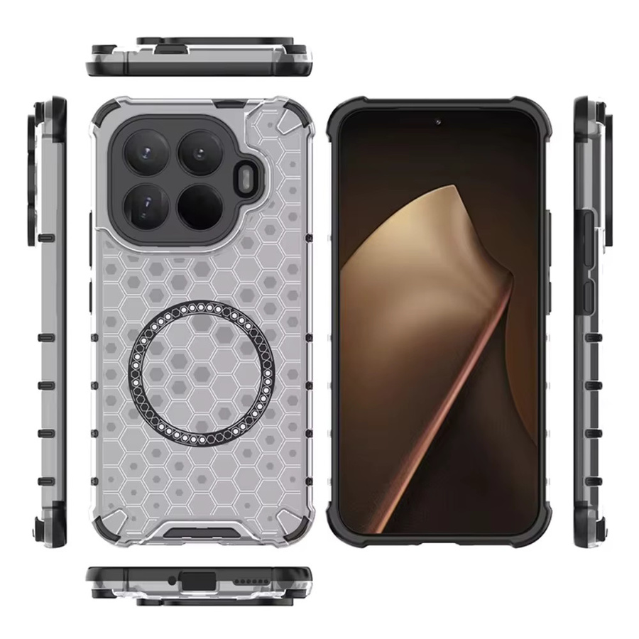 Magnetische Xiaomi 15T Pro 15T Schutzhülle transparent rot mit Anti-Shock und Wireless Charging Funktion - Bild 3