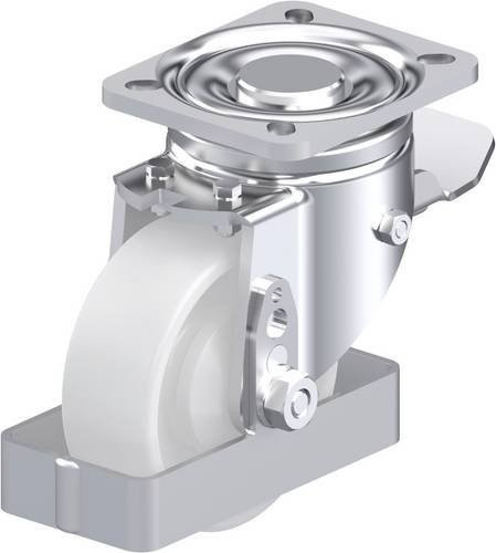 Blickle Stahlblech-Lenkrolle LH-PO 100KA-1-ST-FS in Weiß mit 100 mm Rad-Durchmesser und 280 kg Tragfähigkeit - Bild 1