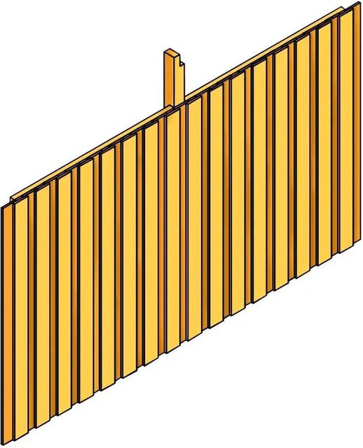 Skan Holz Rückwand Deckelschalung aus Nadelholz Leimholz B: 341 cm, H: 180 cm - Bild 1
